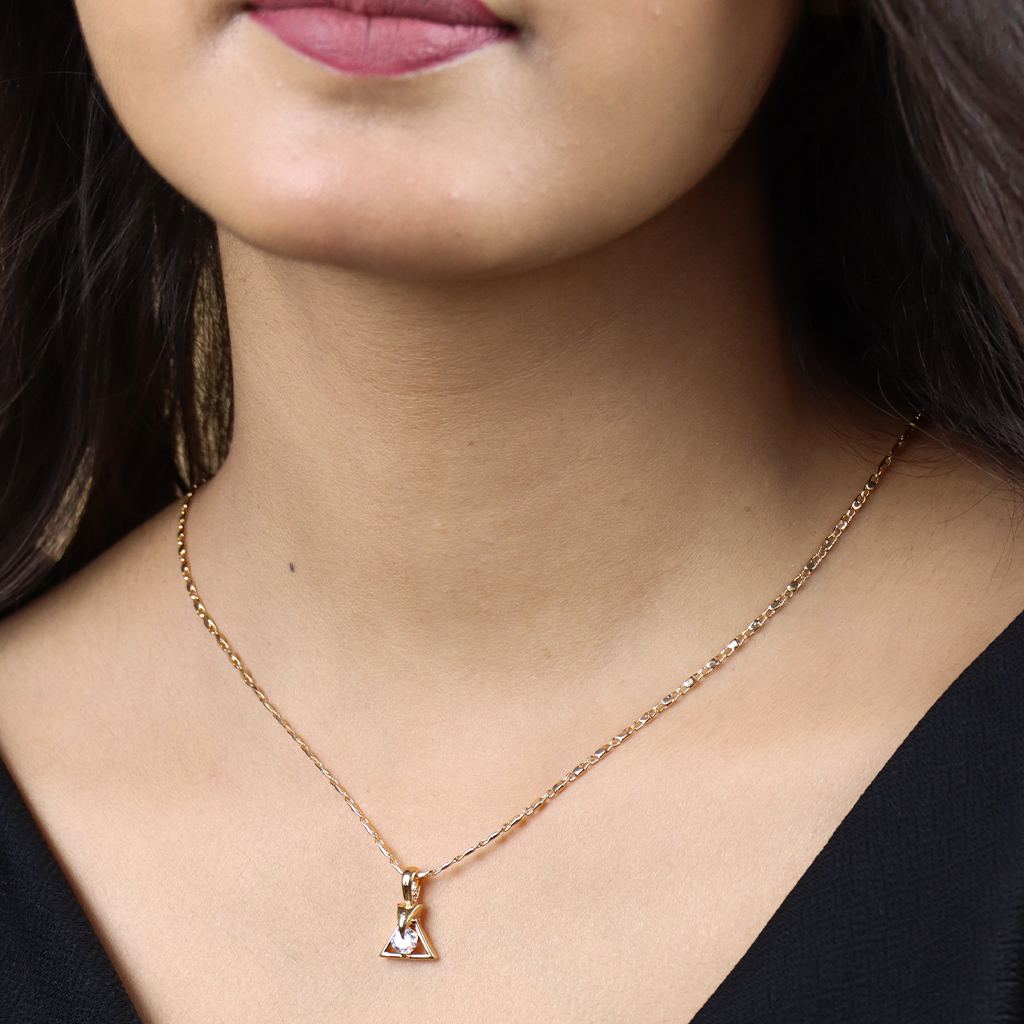 Pyramid Shape Chain Pendant Set