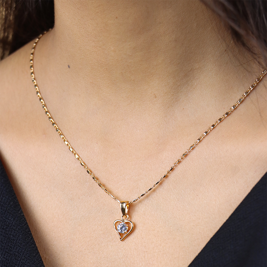 Heart Shape Chain Pendant Set