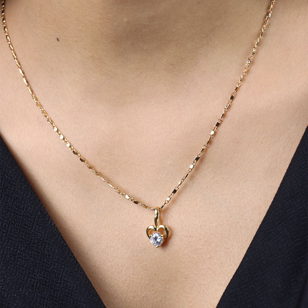 Heart Drop Chain Pendant Set