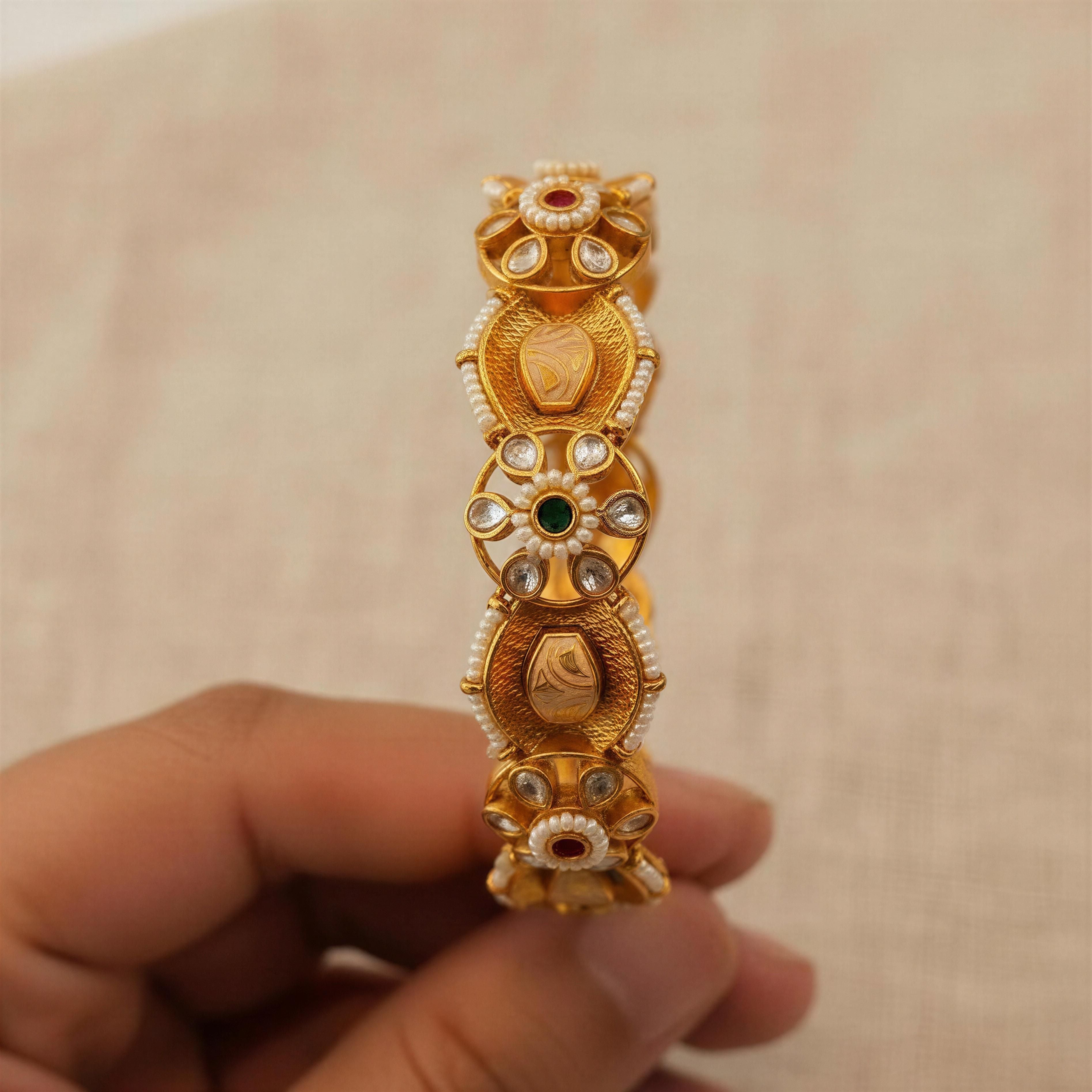 Meher Kundan Kada  (Set of 2)