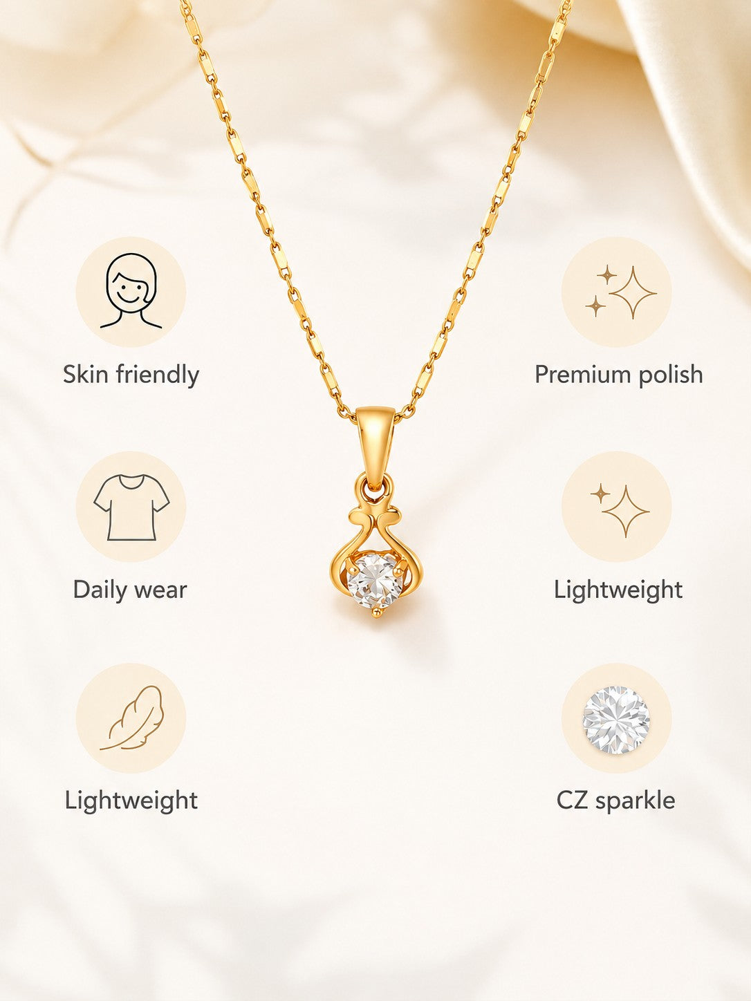 Tear Drop Chain Pendant Set