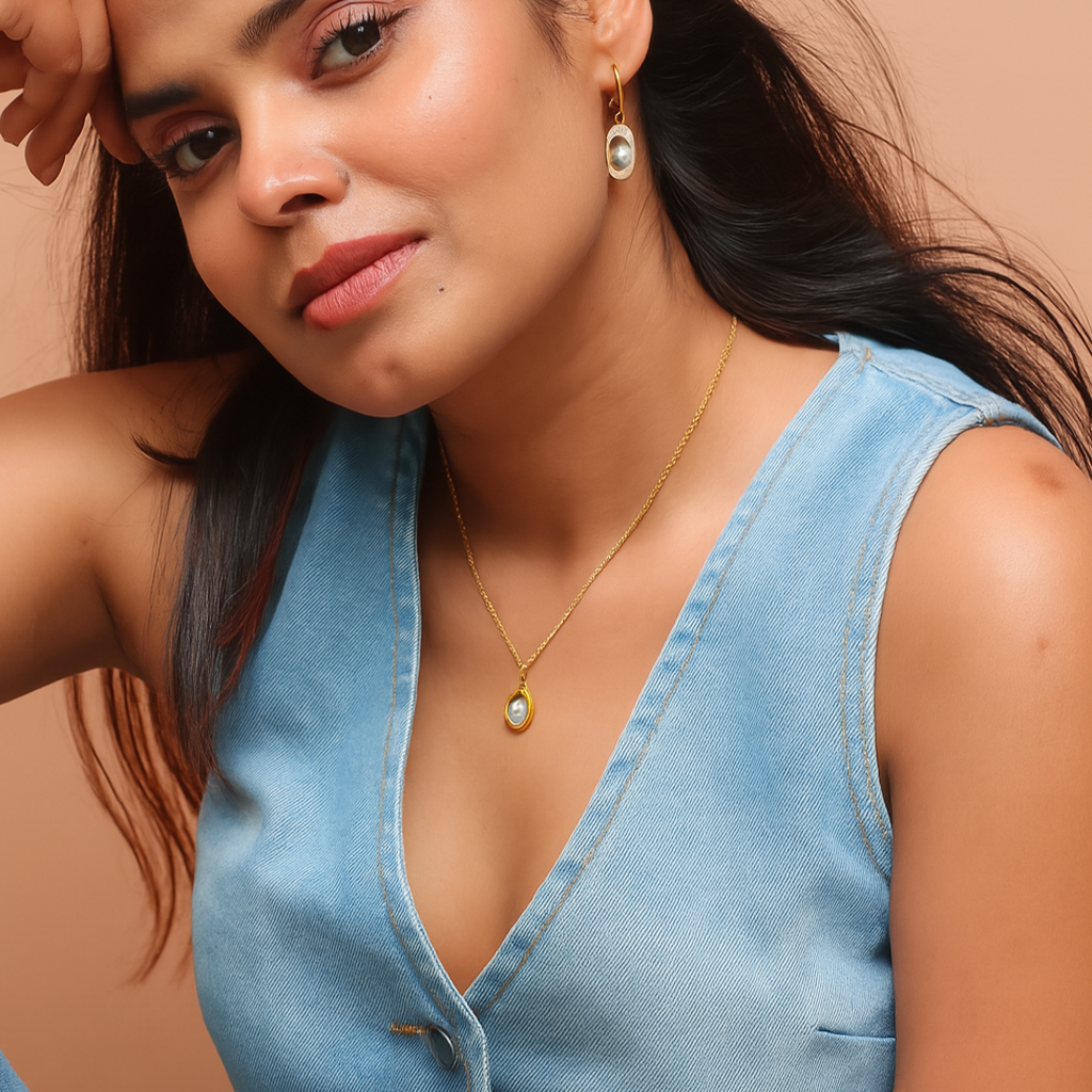 Moon in Gold Necklace