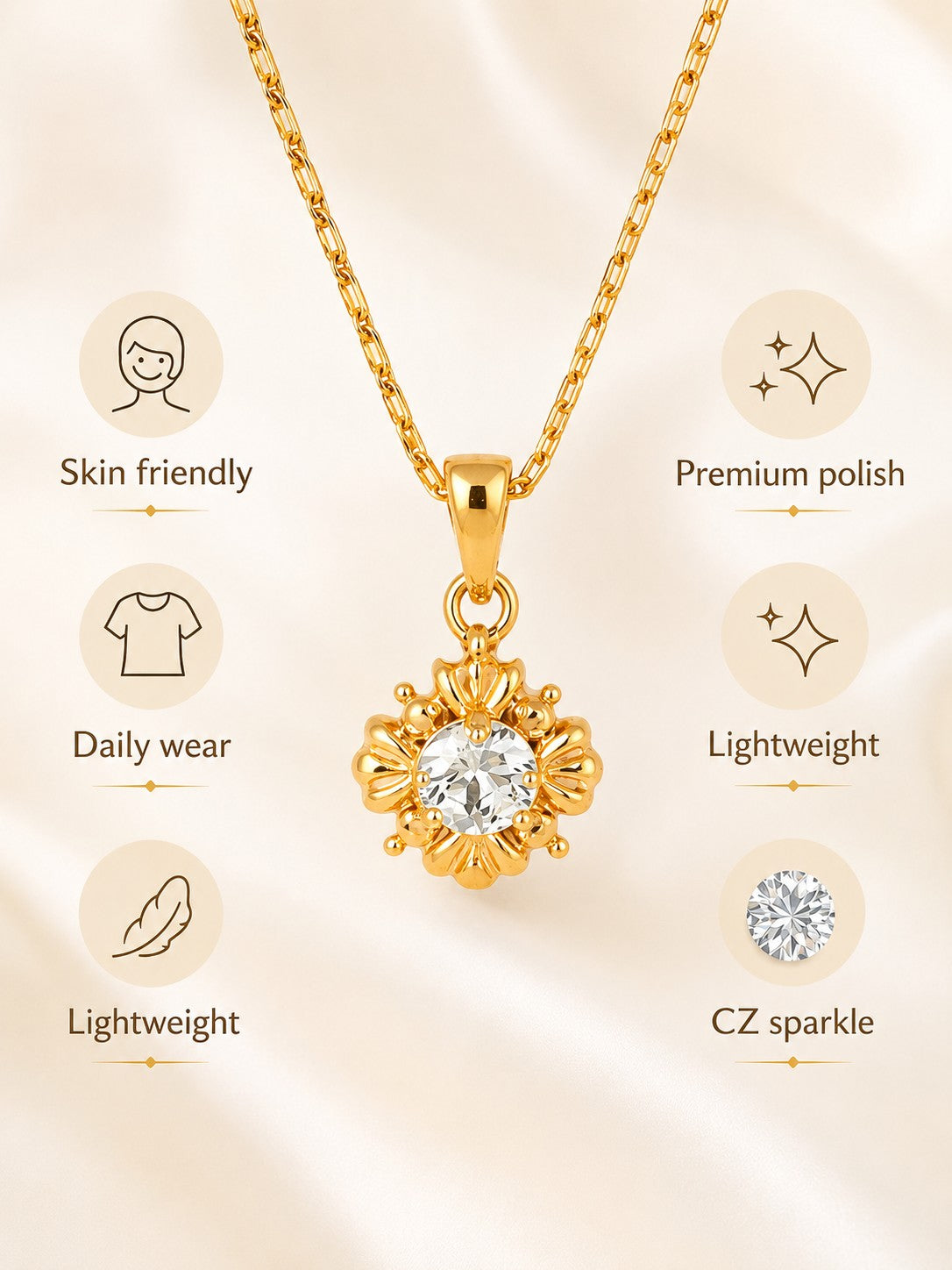 Hibiscus Chain Pendant Set