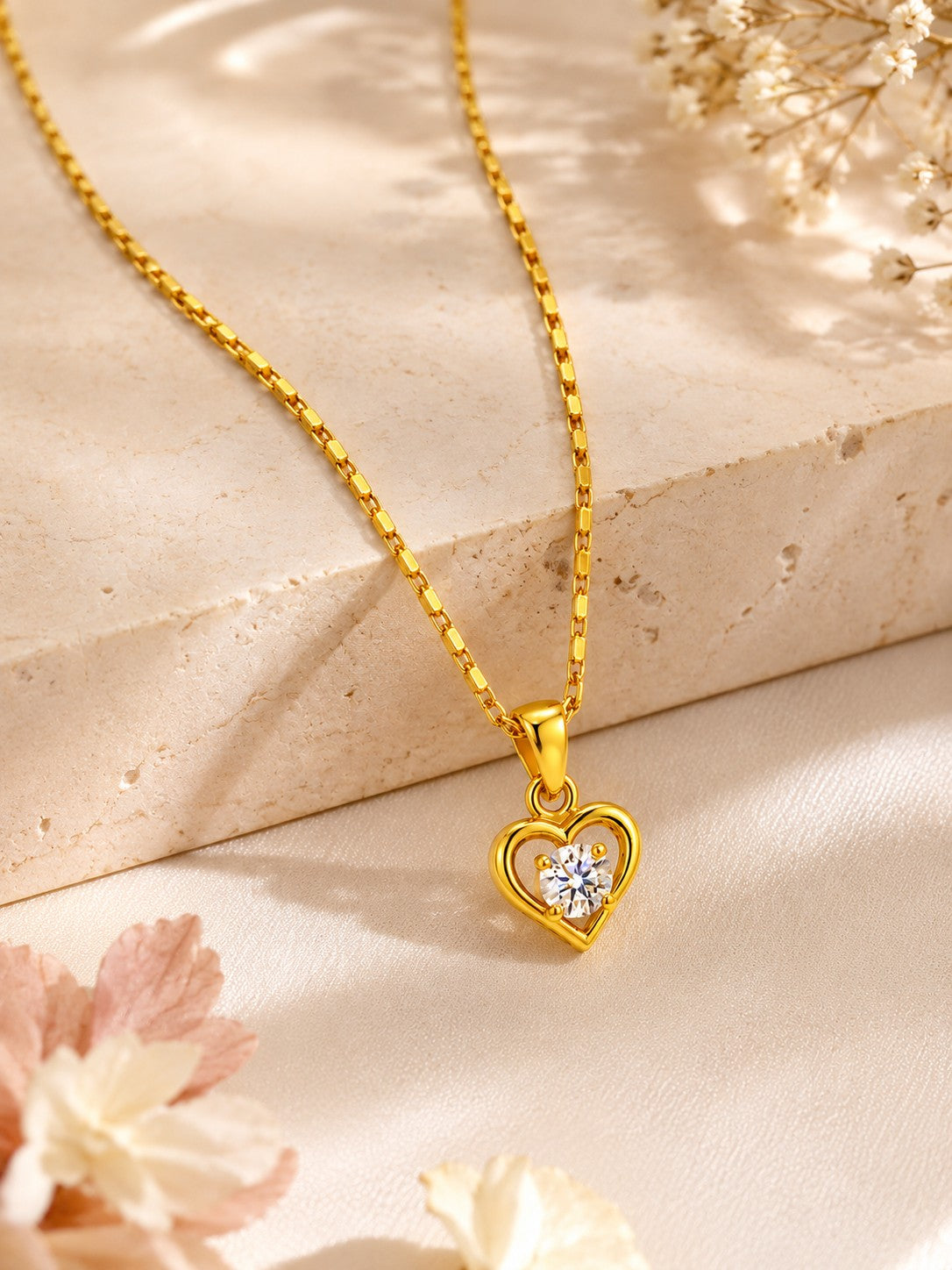 Heart Shape Chain Pendant Set
