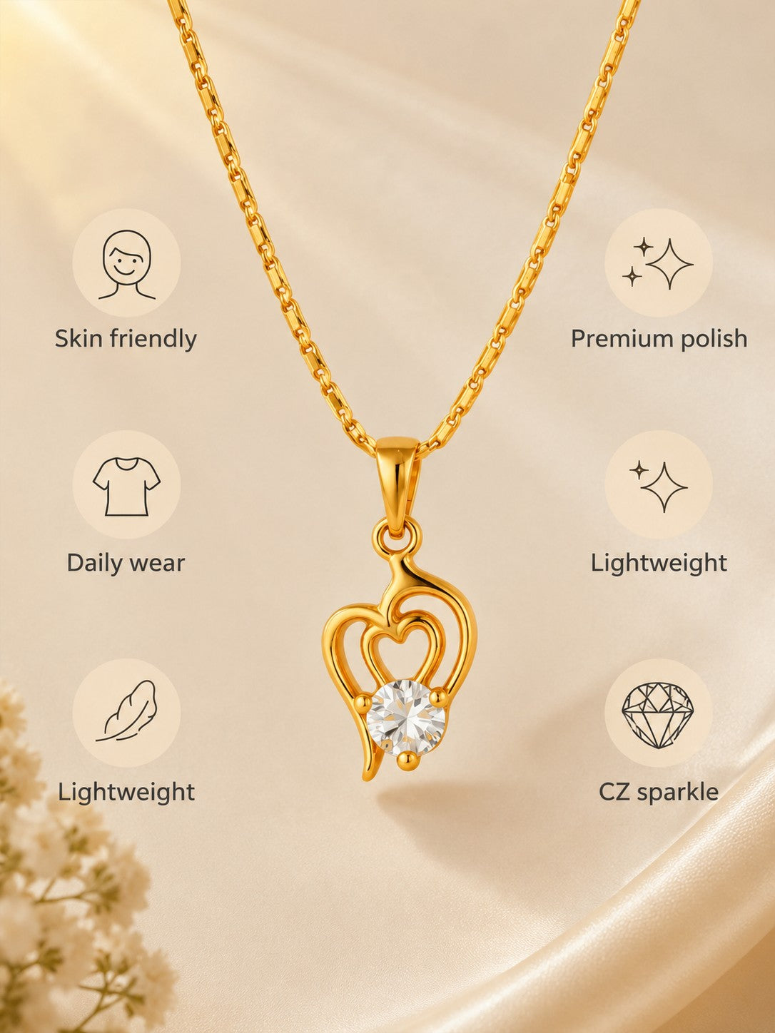 Trisool Shape Chain Pendant Set