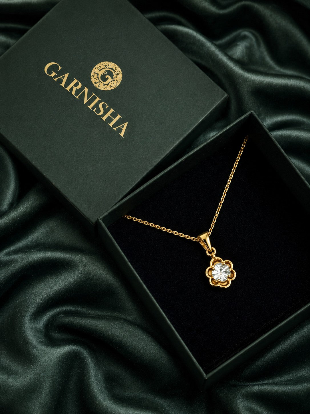 Flower Drop Chain Pendant Set