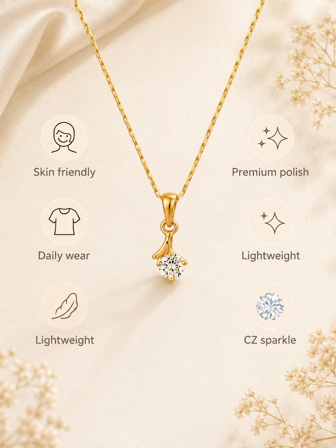 Hand Drop Chain Pendant Set