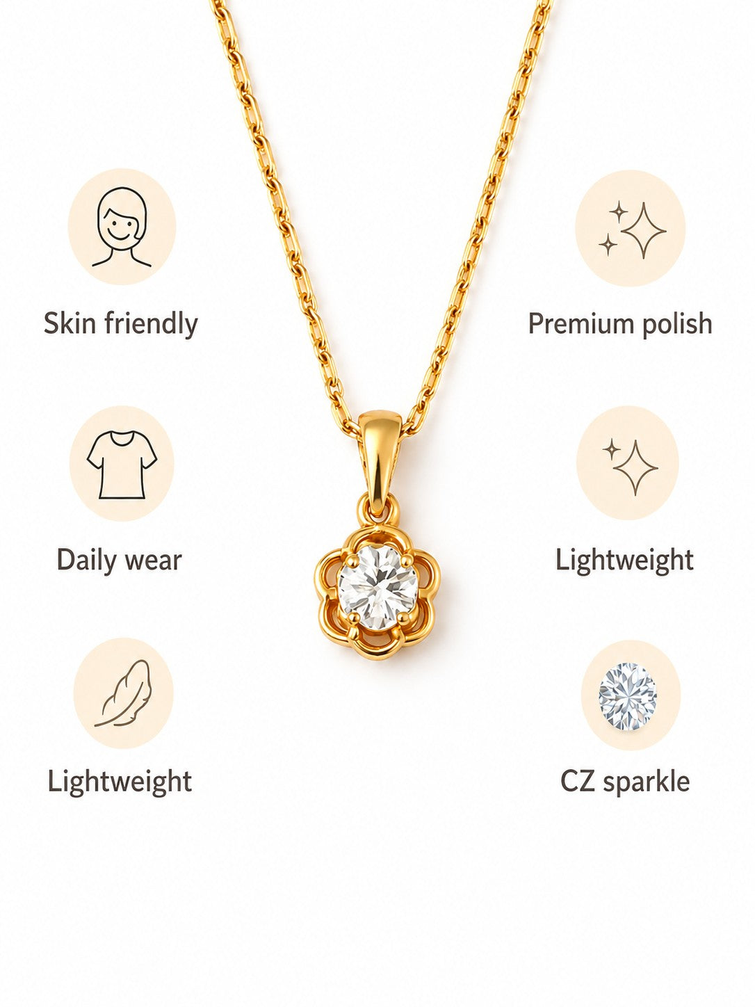 Flower Drop Chain Pendant Set