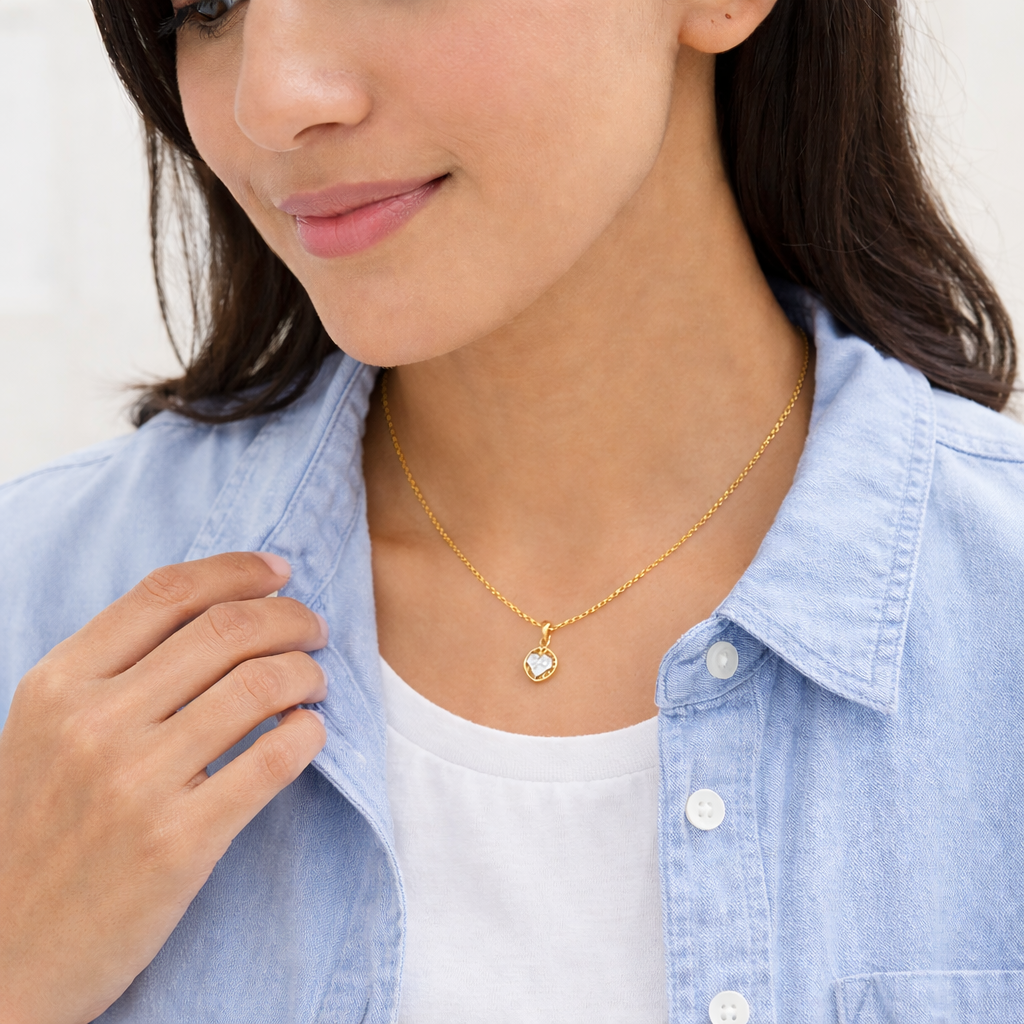 Circle Drop Chain Pendant Set