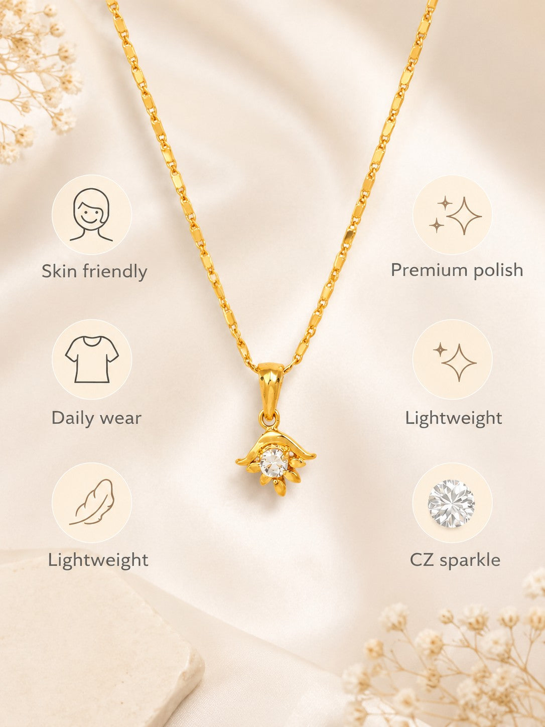 U Flower Chain Pendant Set