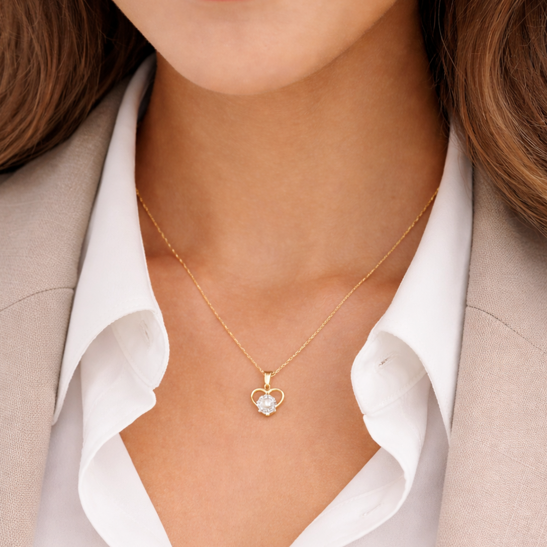 Heart Drop Chain Pendant Set