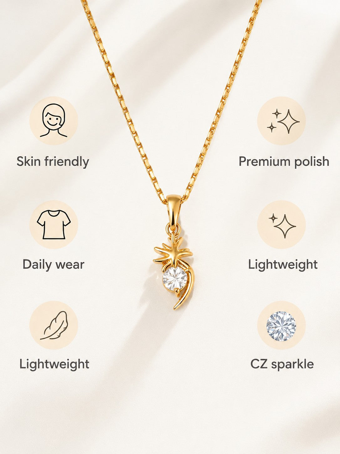Half Heart Chain Pendant Set