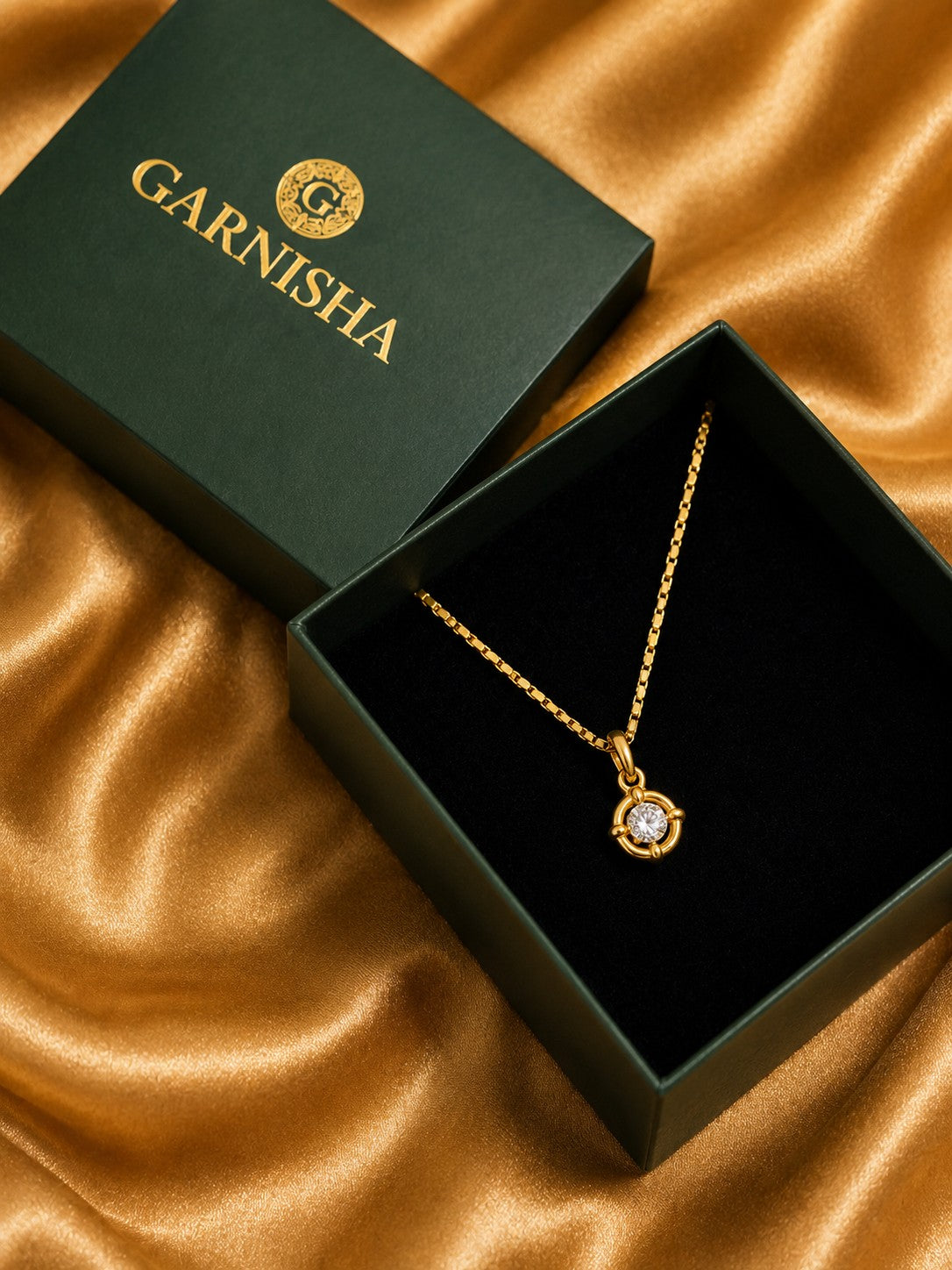 Circle Drop Chain Pendant Set