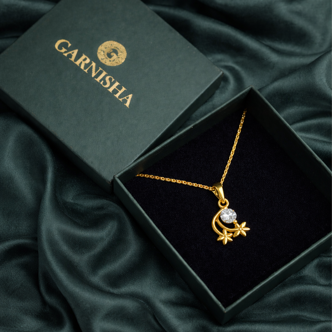 Flower Drop Chain Pendant Set