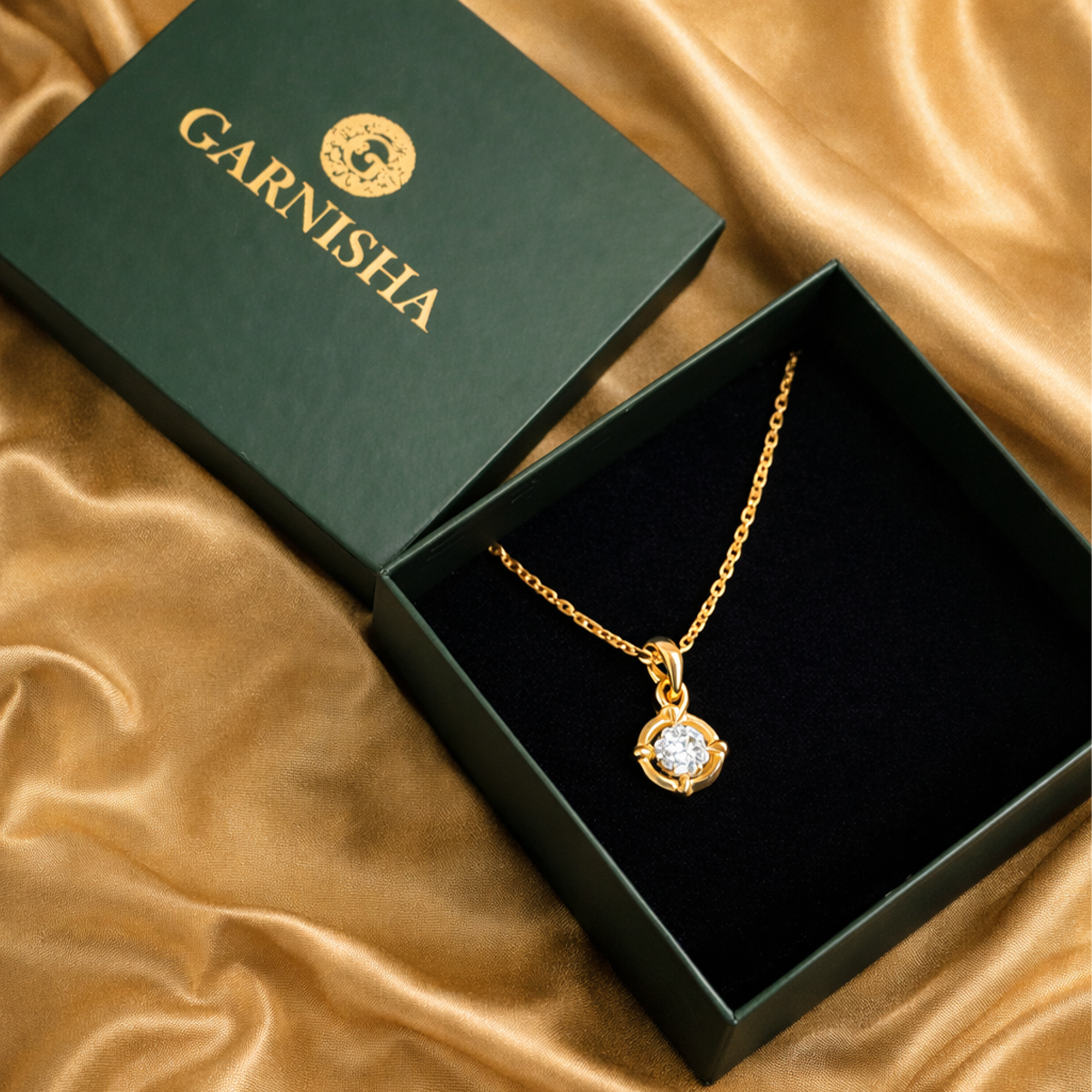 Circle Drop Chain Pendant Set