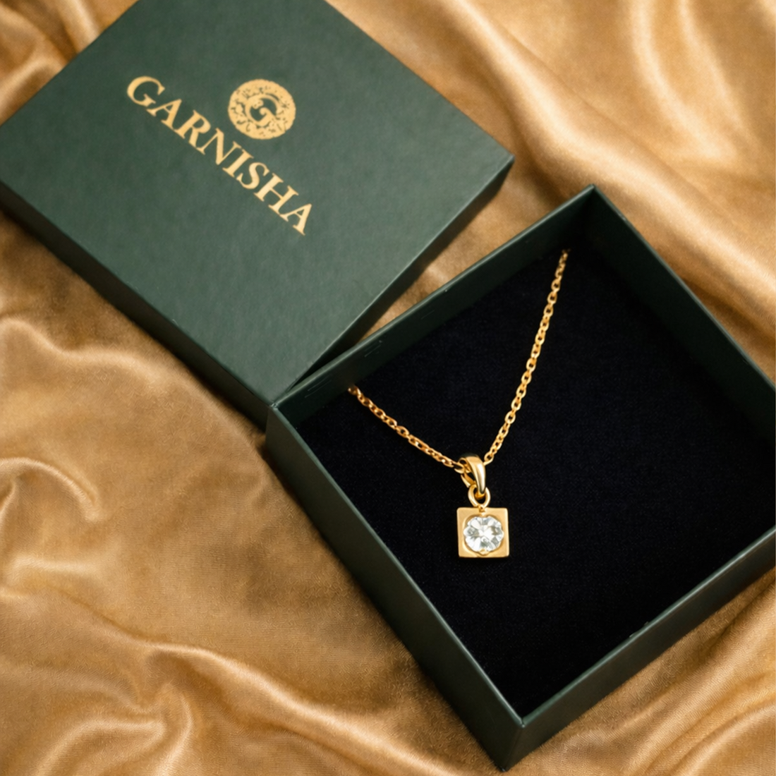 Square Pyramid Drop Chain Pendant Set