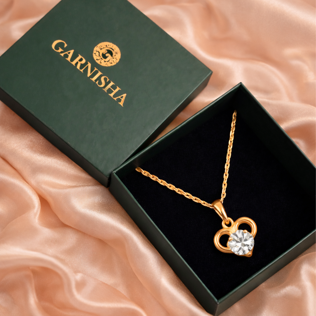 Heart Drop Chain Pendant Set