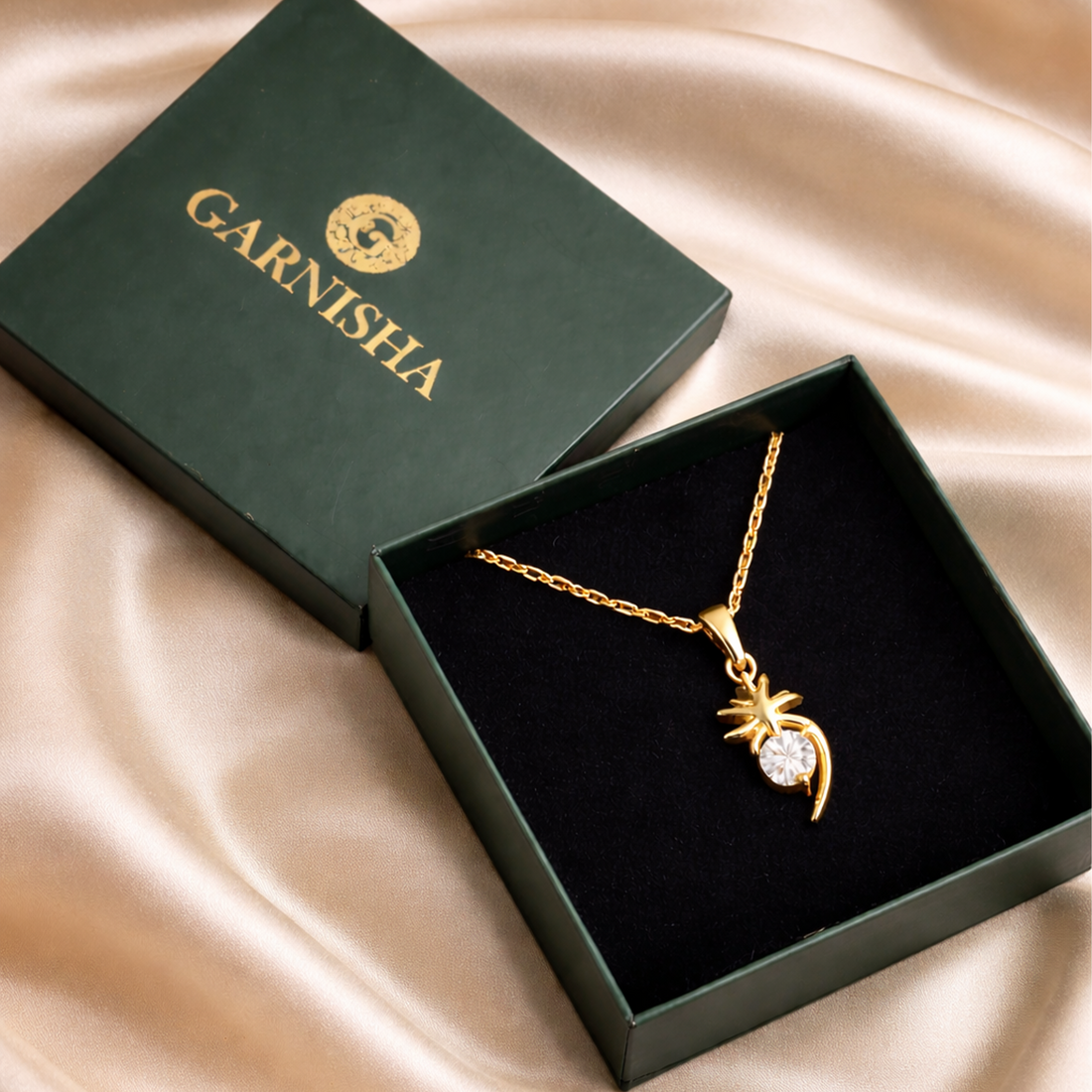 Half Heart Chain Pendant Set