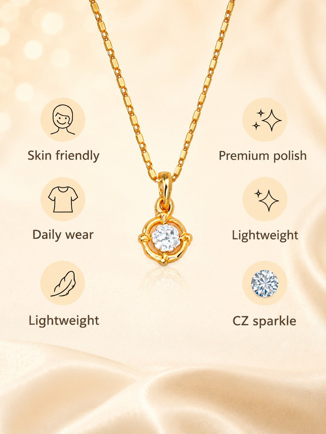 Circle Drop Chain Pendant Set