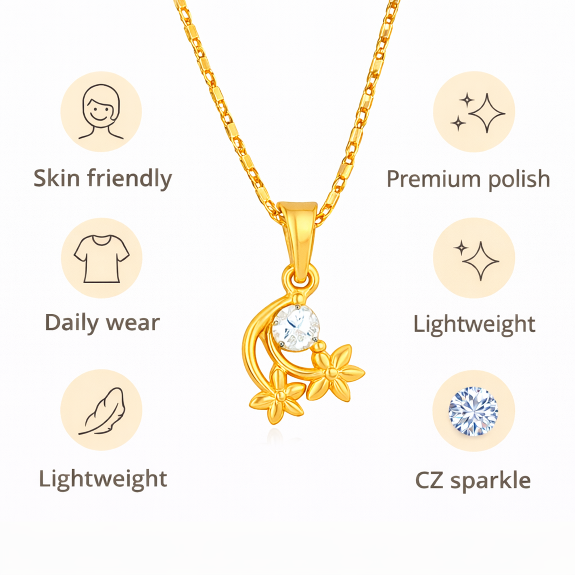 Flower Drop Chain Pendant Set