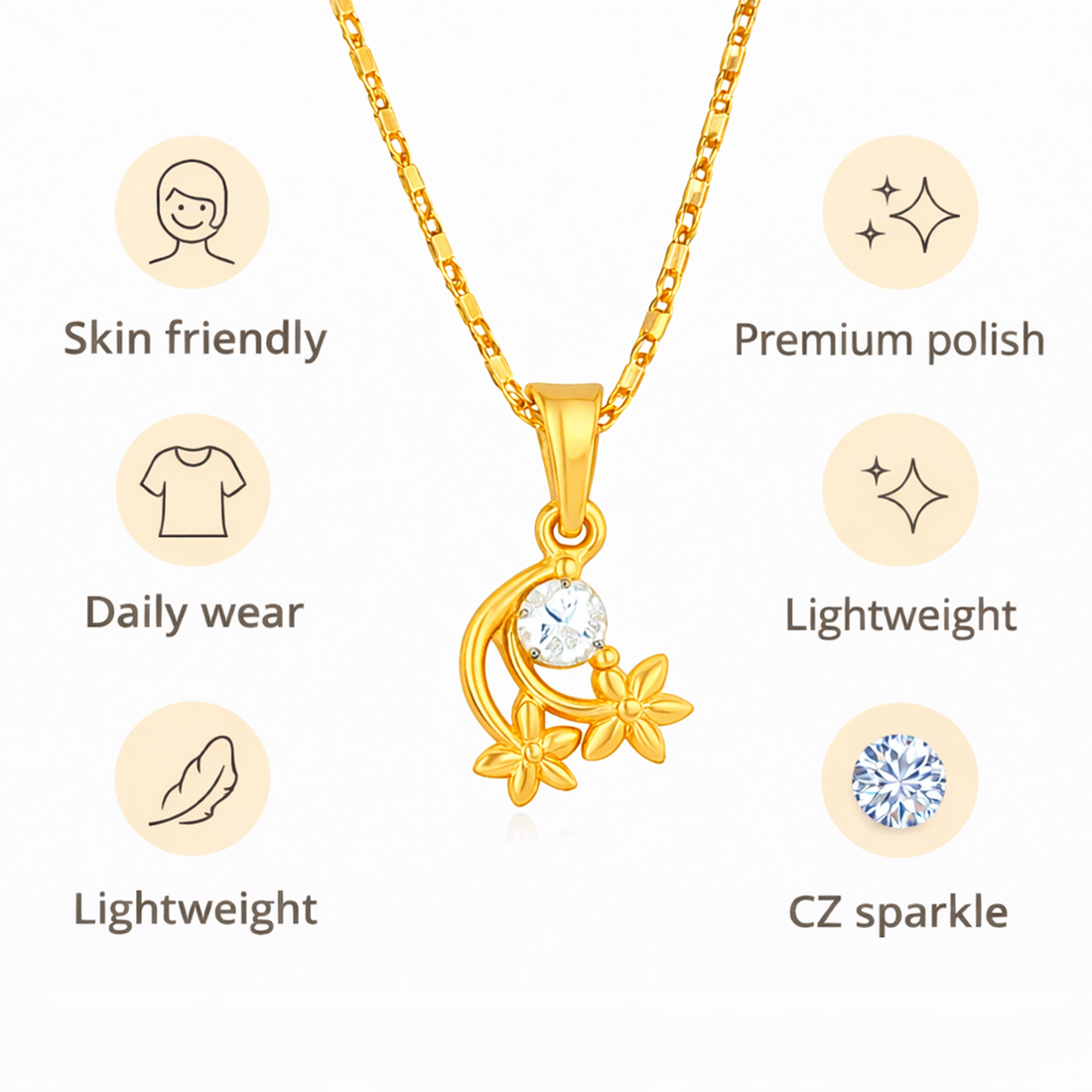 Flower Drop Chain Pendant Set