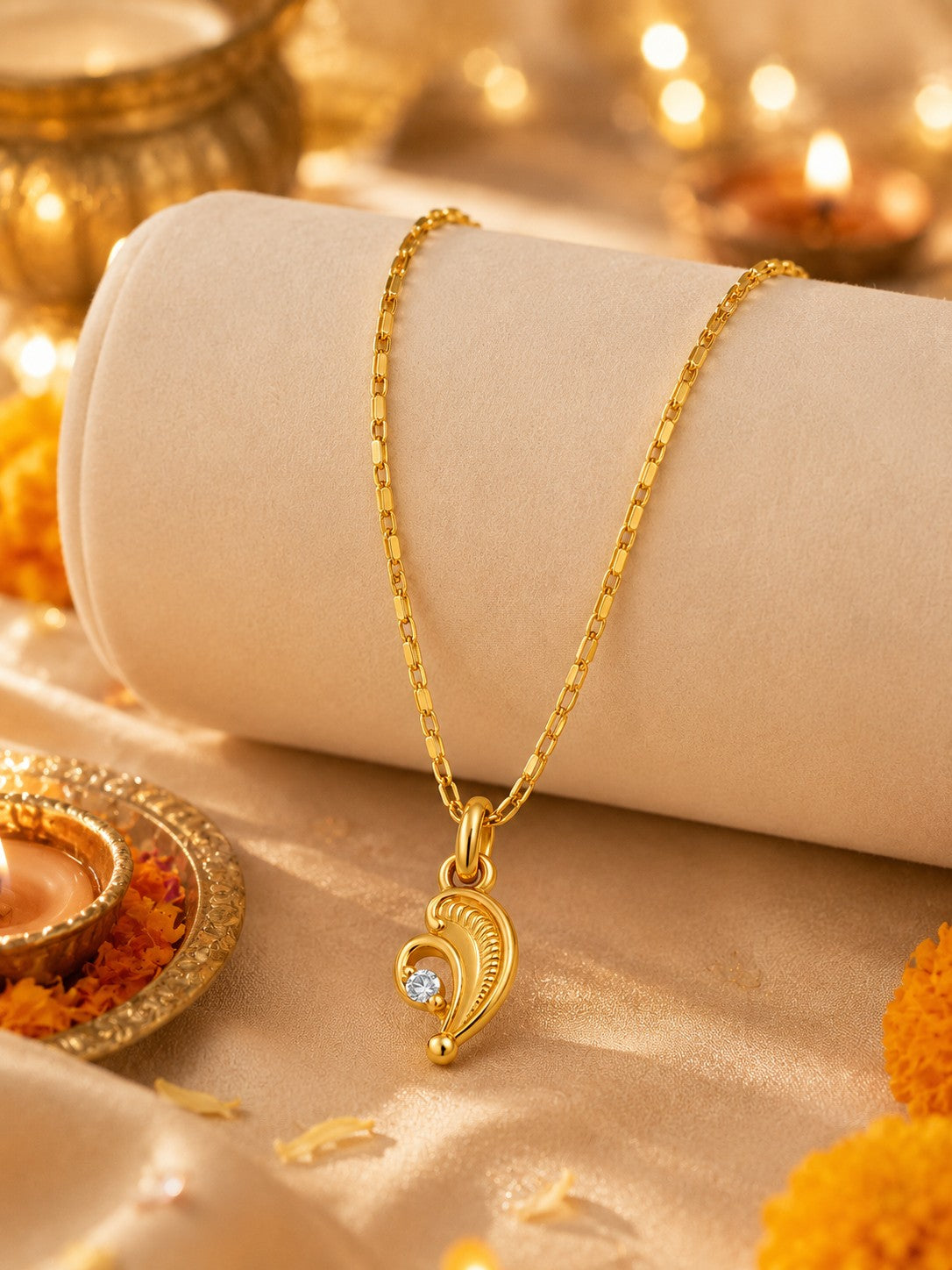 Leaf Heart Chain Pendant Set