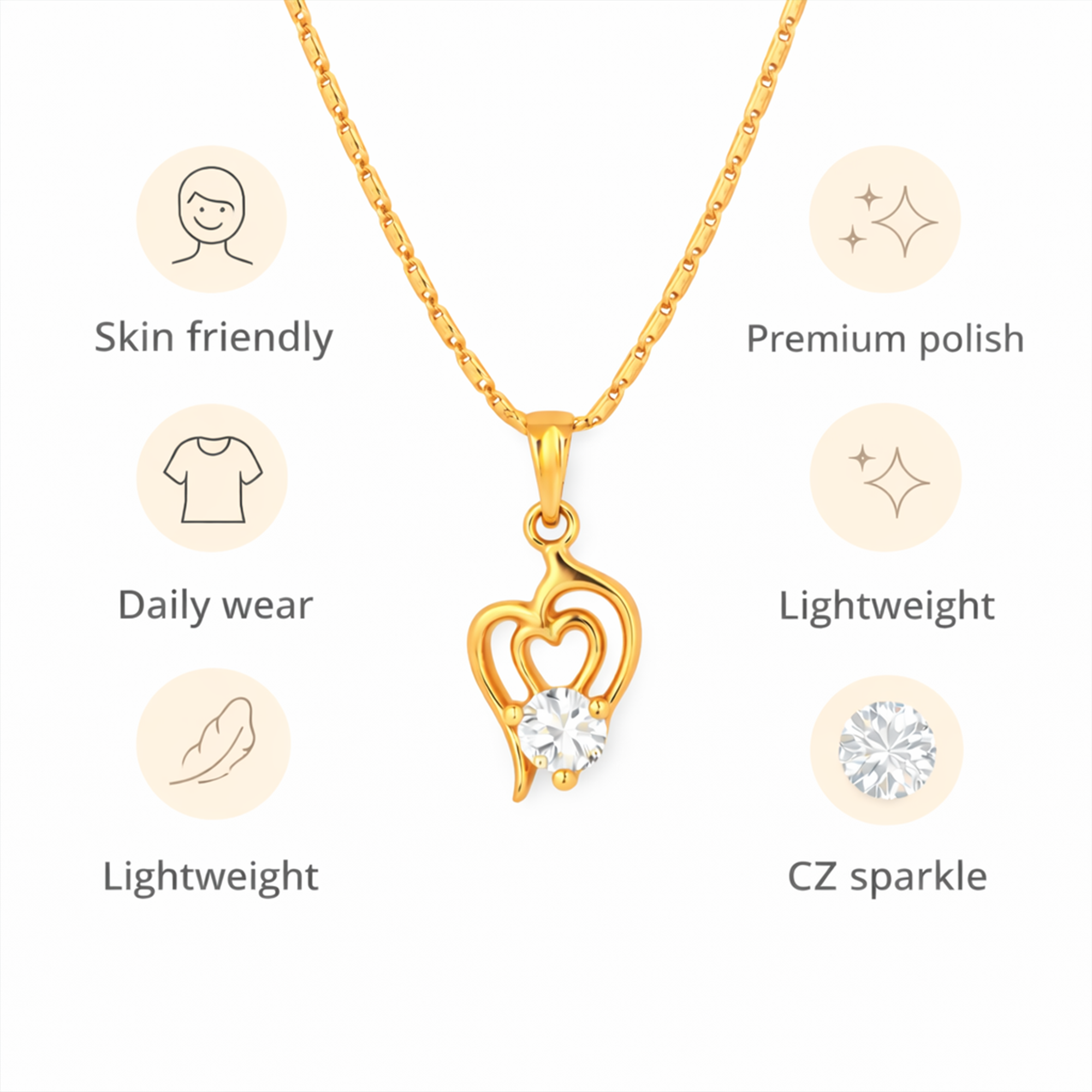 Trisool Shape Chain Pendant Set