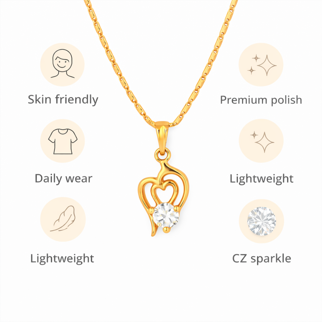 Trisool Shape Chain Pendant Set