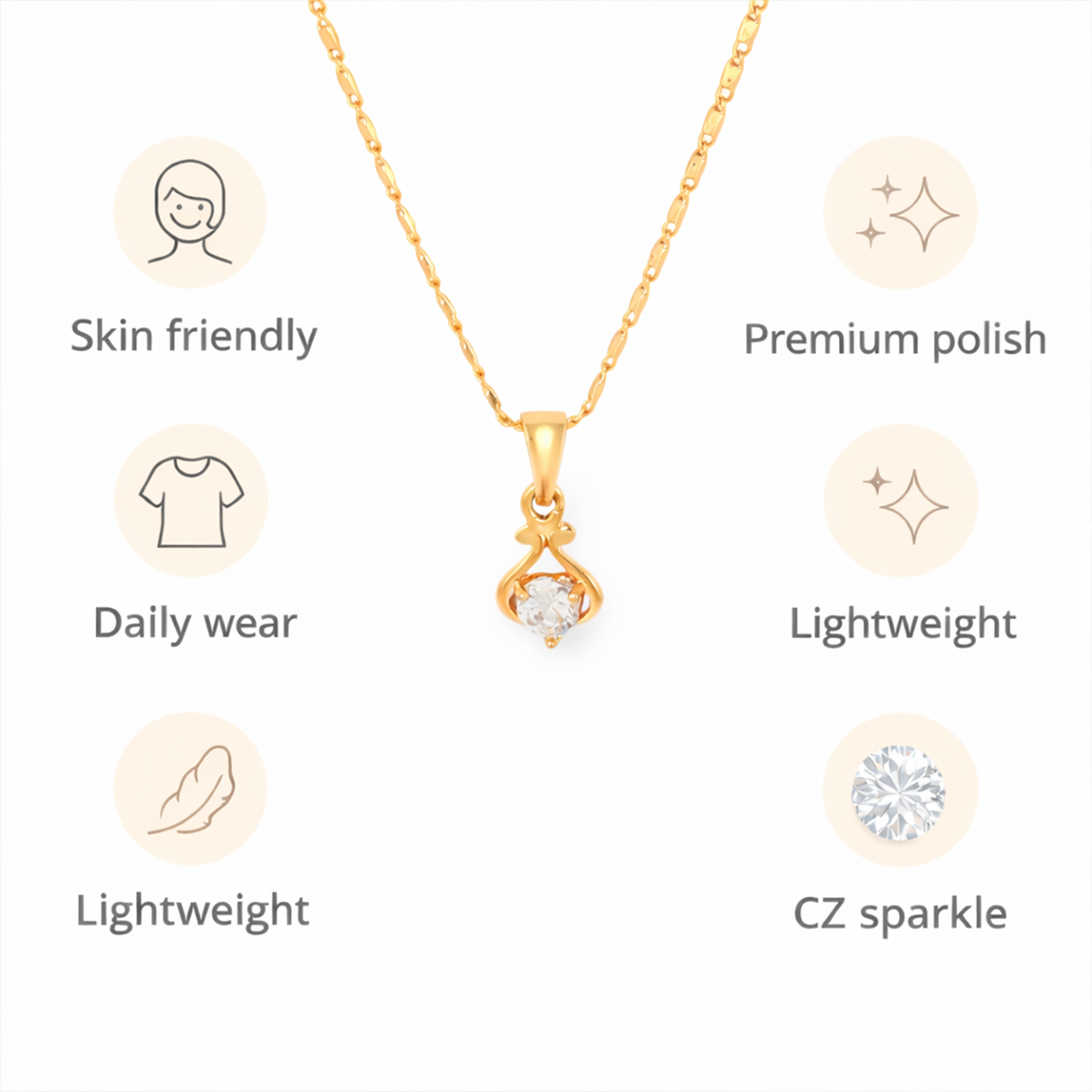 Tear Drop Chain Pendant Set