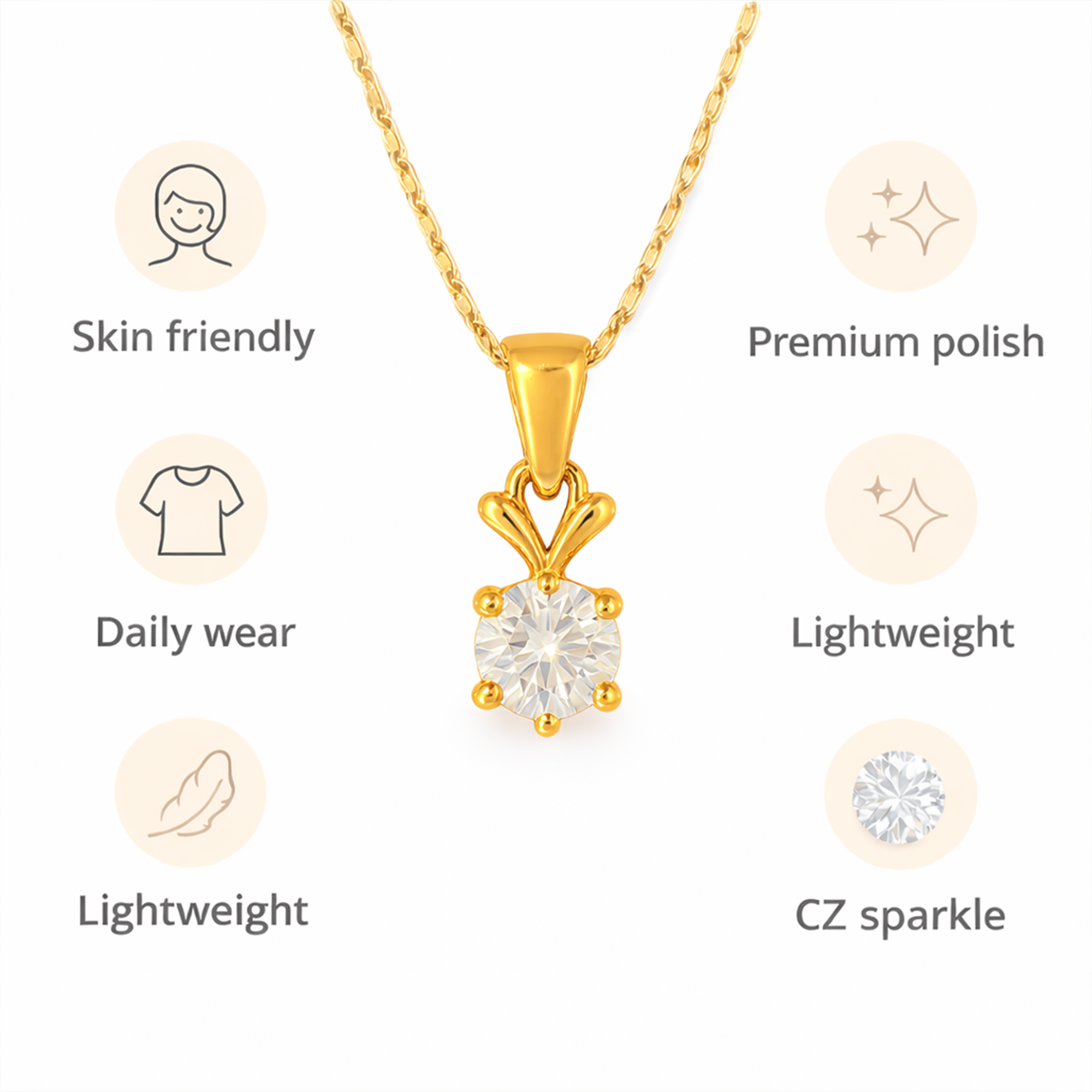Round Shape Chain Pendant Set