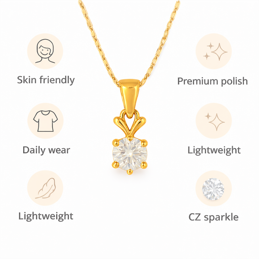 Round Shape Chain Pendant Set