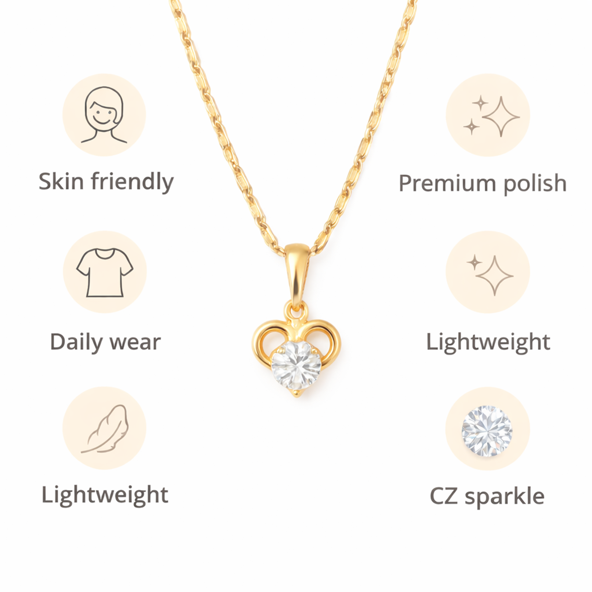 Heart Drop Chain Pendant Set