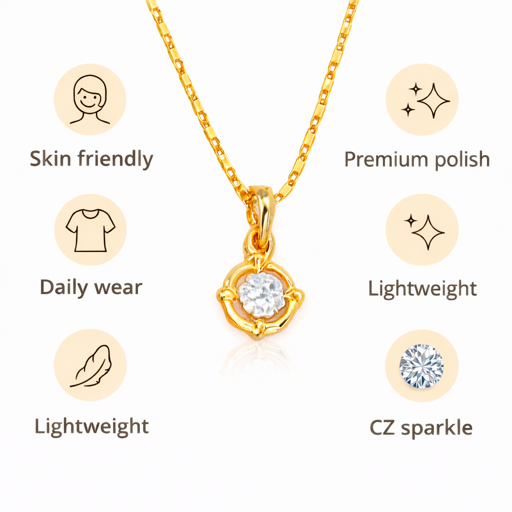 Circle Drop Chain Pendant Set