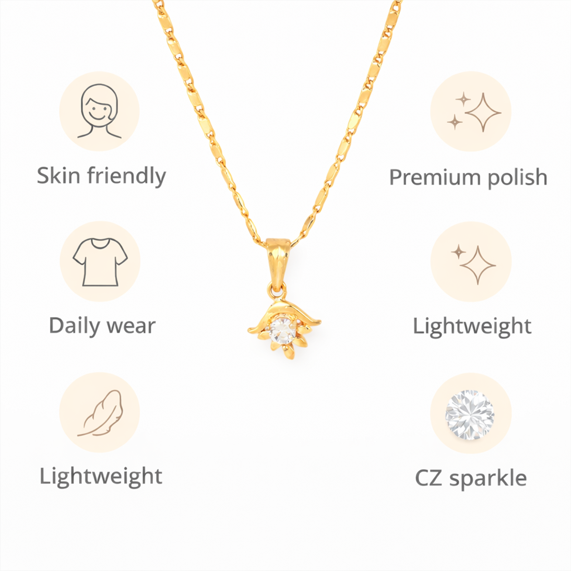 U Flower Chain Pendant Set