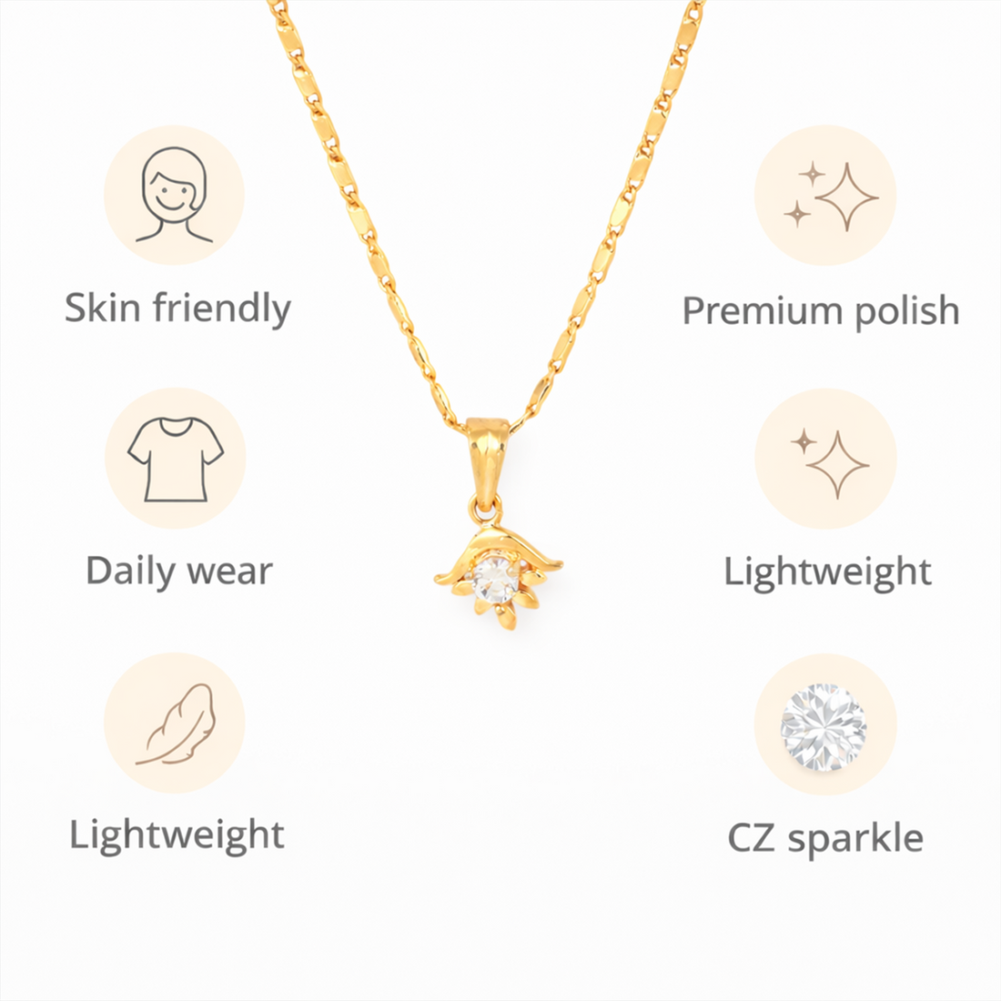 U Flower Chain Pendant Set