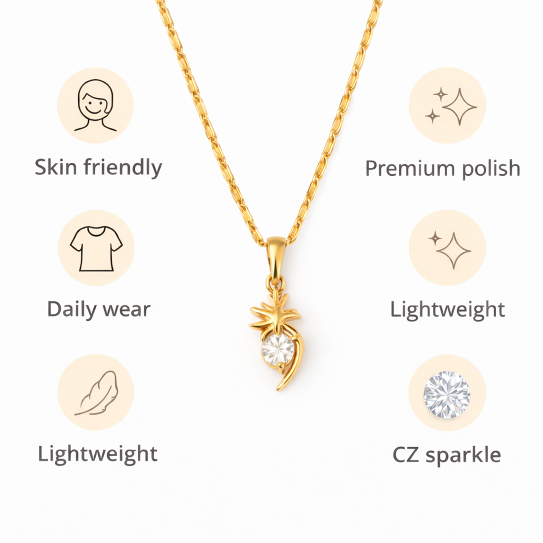 Half Heart Chain Pendant Set