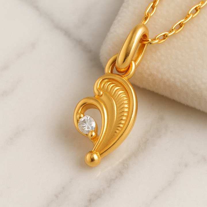 Leaf Heart Chain Pendant Set