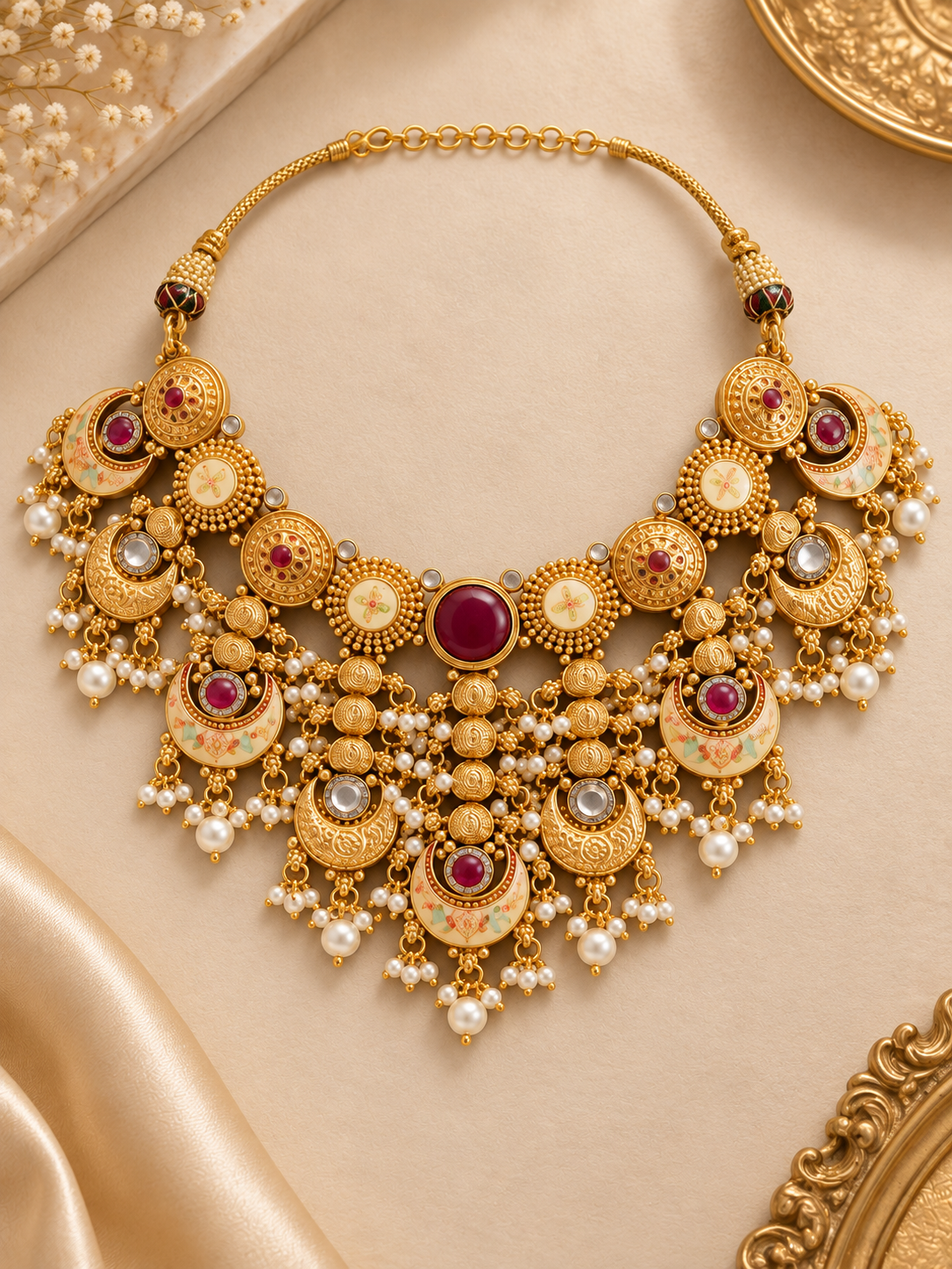 Royal Meenakari Pearl Heritage Necklace