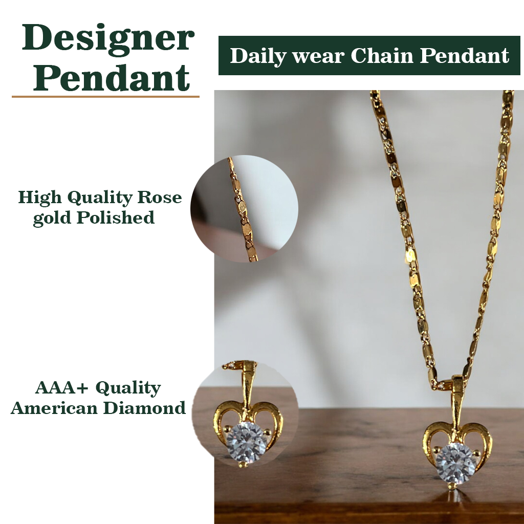 Heart Drop Chain Pendant Set