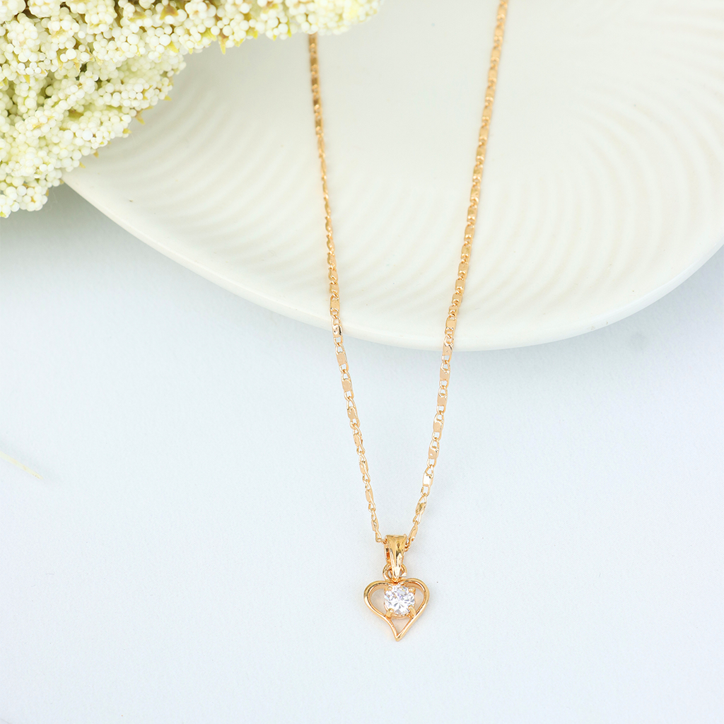Heart Shape Chain Pendant Set
