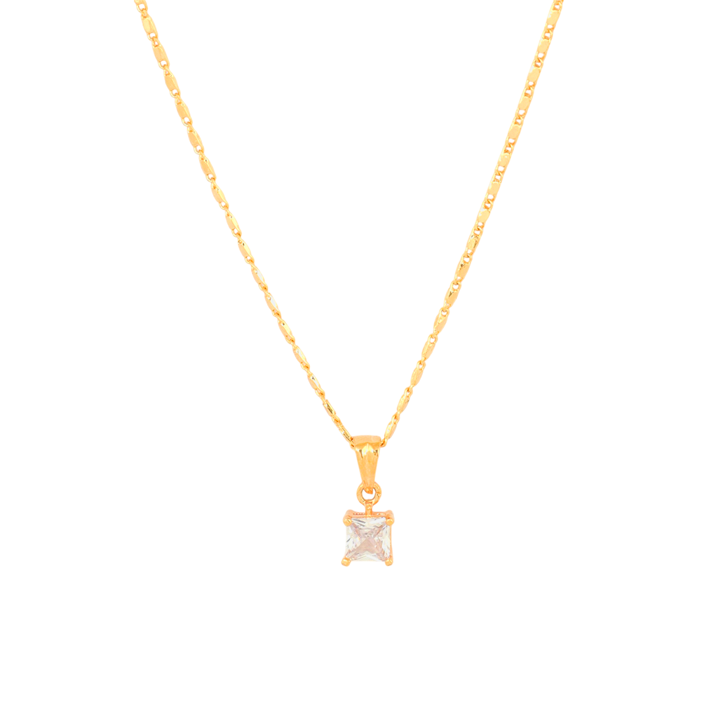 Princess Cut Chain Pendant Set