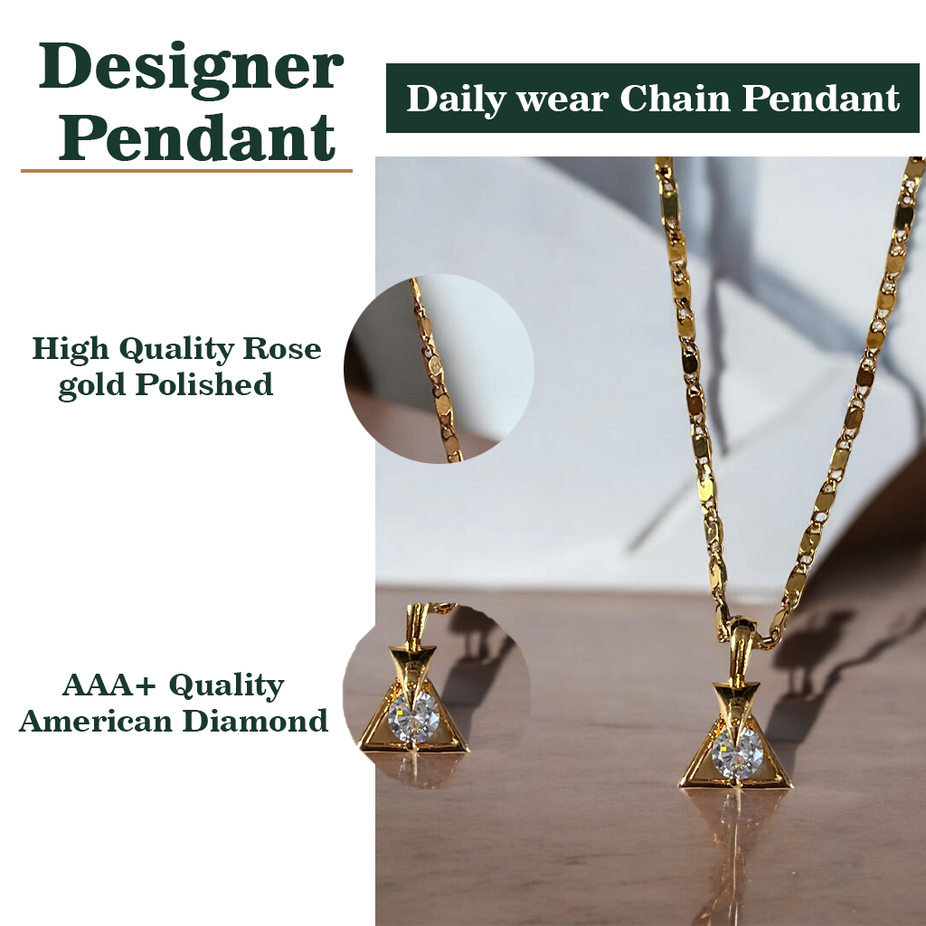 Pyramid Shape Chain Pendant Set