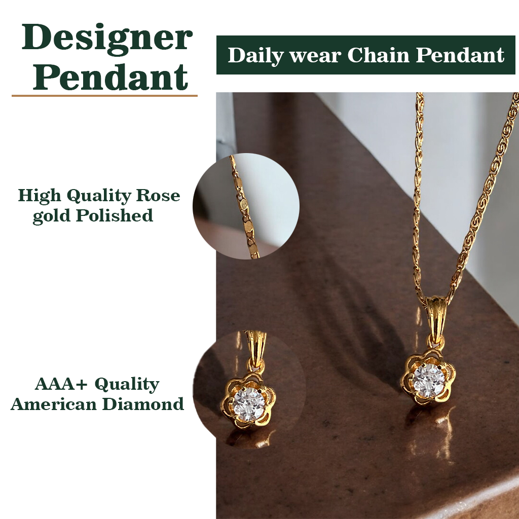 Flower Drop Chain Pendant Set