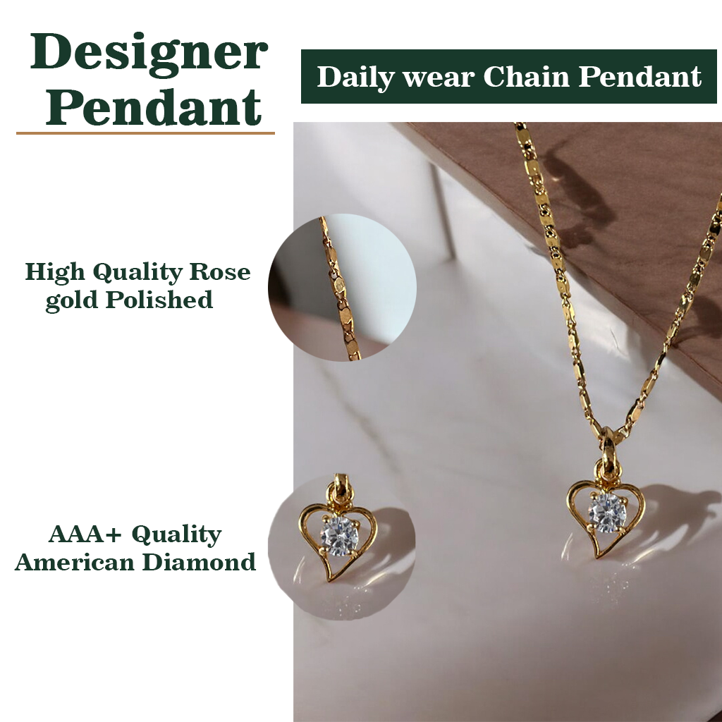 Heart Shape Chain Pendant Set