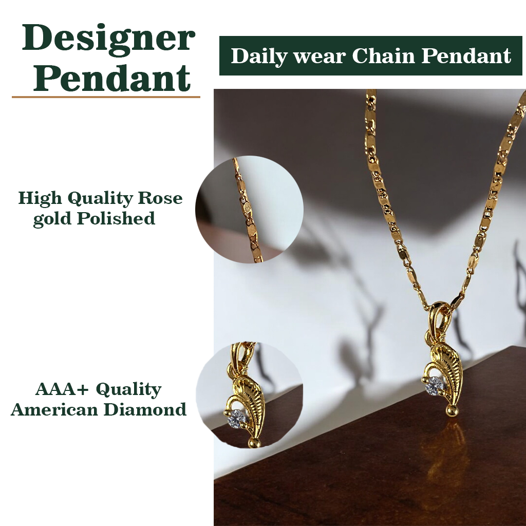 Leaf Heart Chain Pendant Set