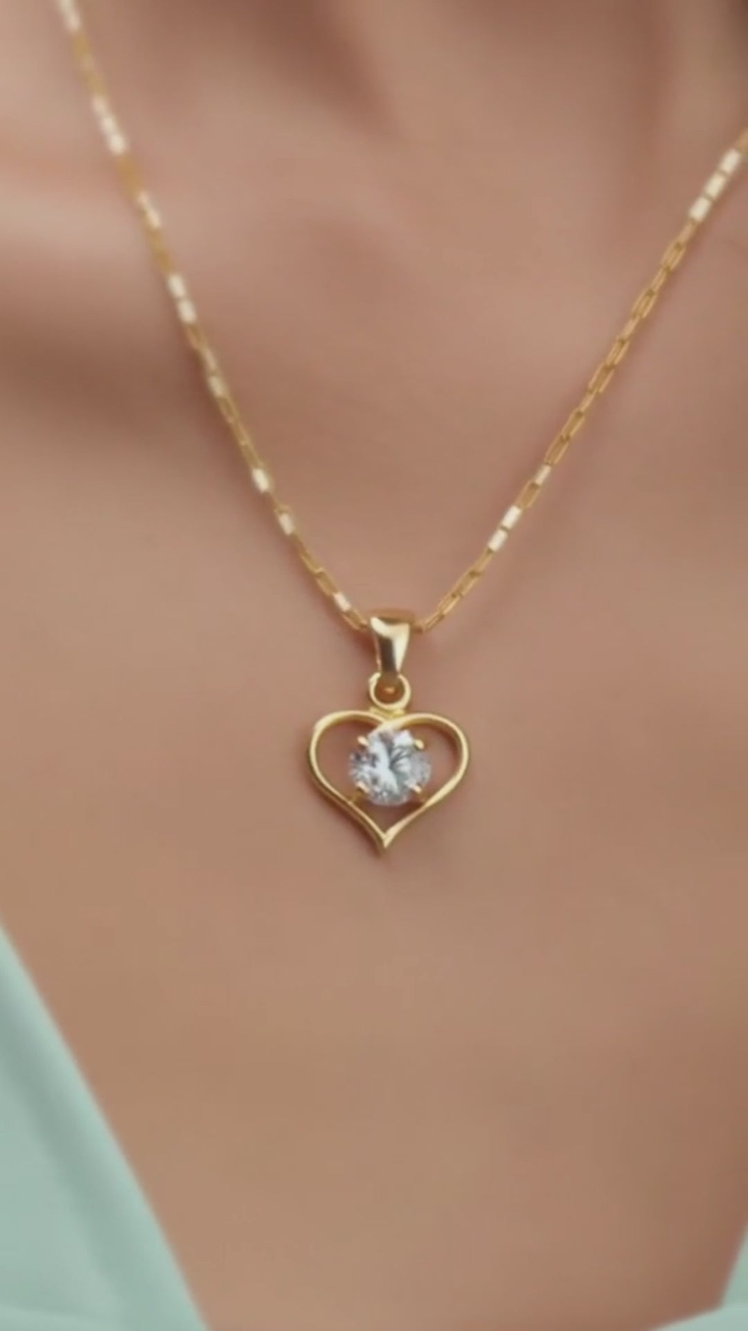 Heart Shape Chain Pendant Set