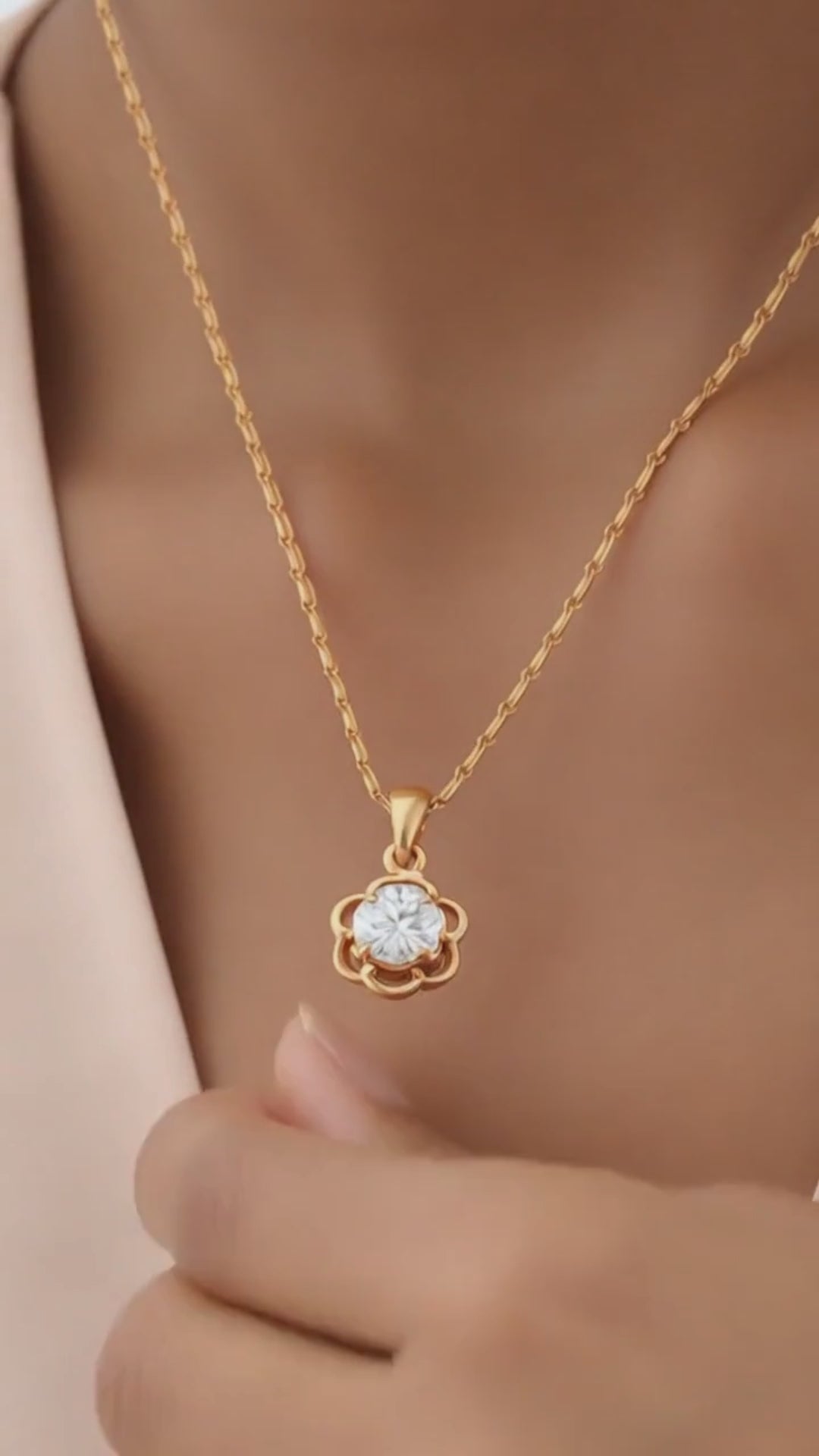 Flower Drop Chain Pendant Set