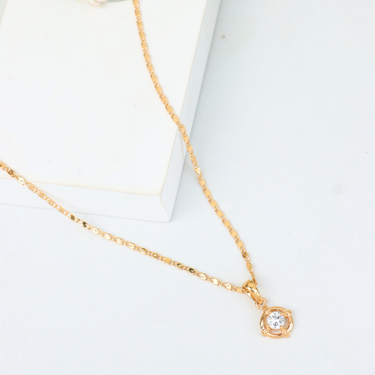 Circle Drop Chain Pendant Set