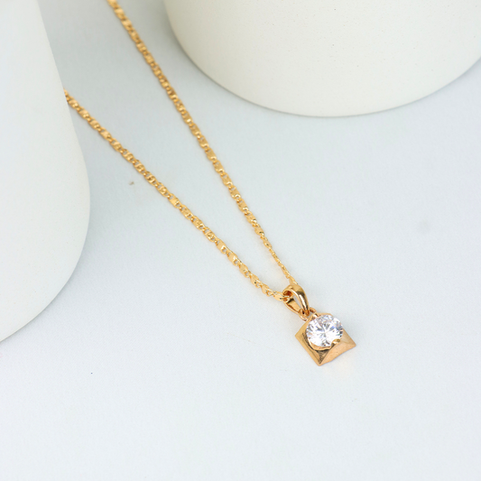 Square Pyramid Drop Chain Pendant Set