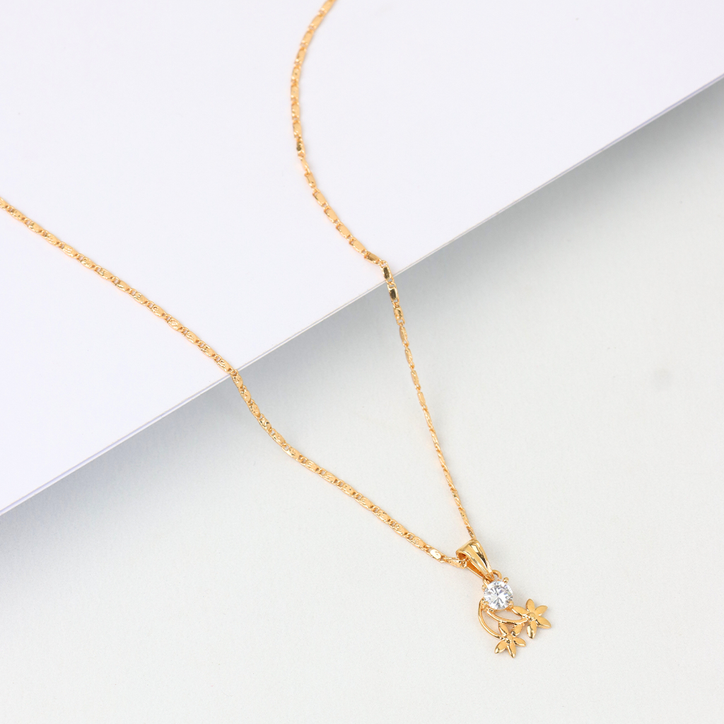 Flower Drop Chain Pendant Set